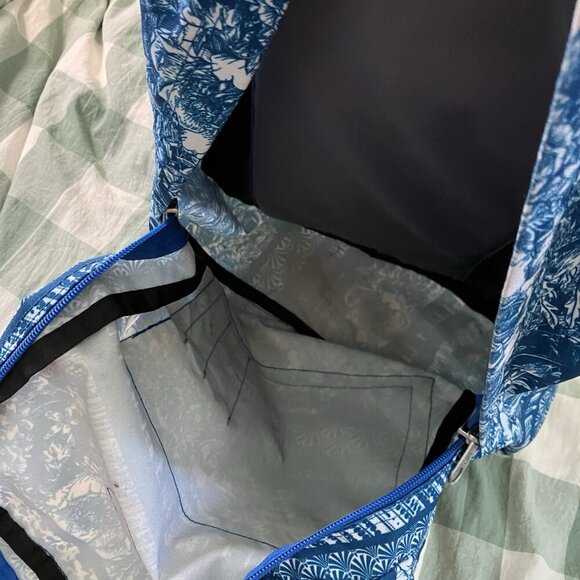 JanSport Backpack Superbreak Midnight Sky Flower Hawaiian Stripe Blue - Picture 7 of 15